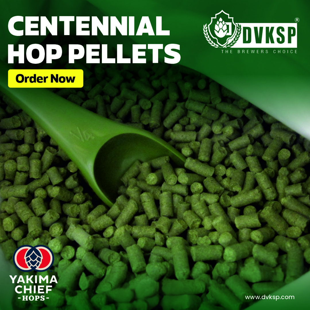 2024 Fresh Hops Crop of Centennial Hops Pellets from Yakima Chief available at DVKSP Impex